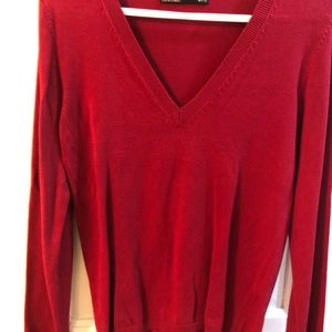 Zara women’s red V-neck sweater